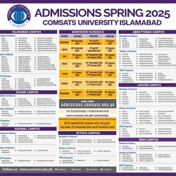 Admissions Open for Spring-2025 at CUI Vehari